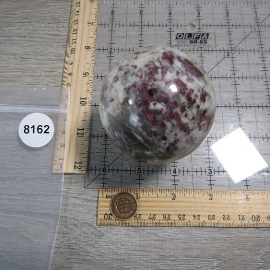 Pink Tourmaline In Quartz Sphere Large Display Size