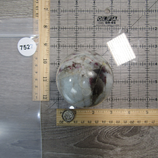 Pink Tourmaline In Quartz Sphere Large Display Size