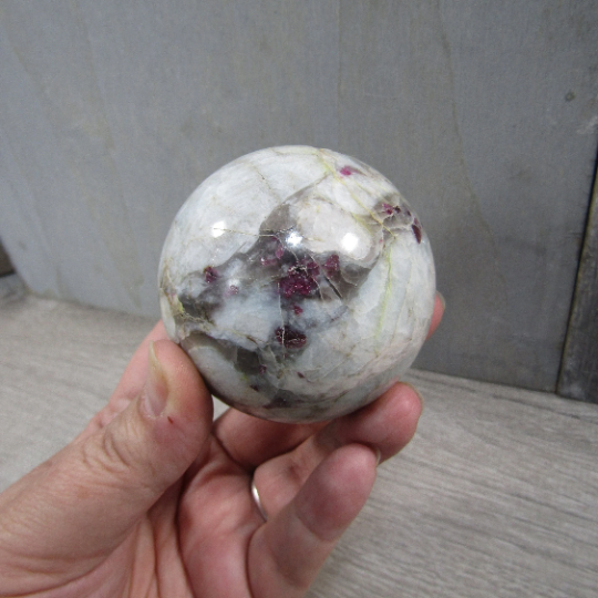 Pink Tourmaline In Quartz Sphere Large Display Size