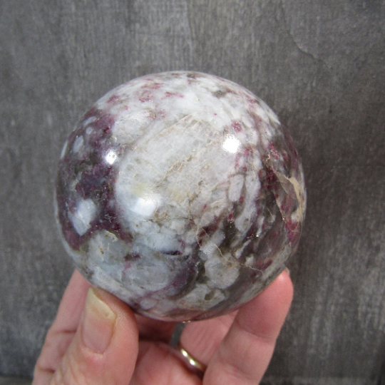 Pink Tourmaline In Quartz Sphere Large Display Size