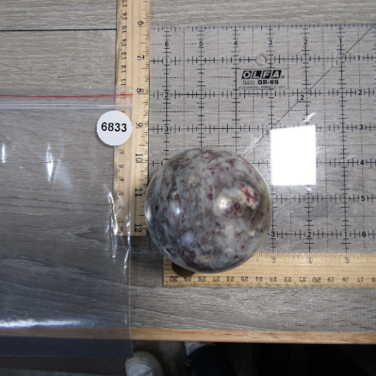 Pink Tourmaline In Quartz Sphere Large Display Size