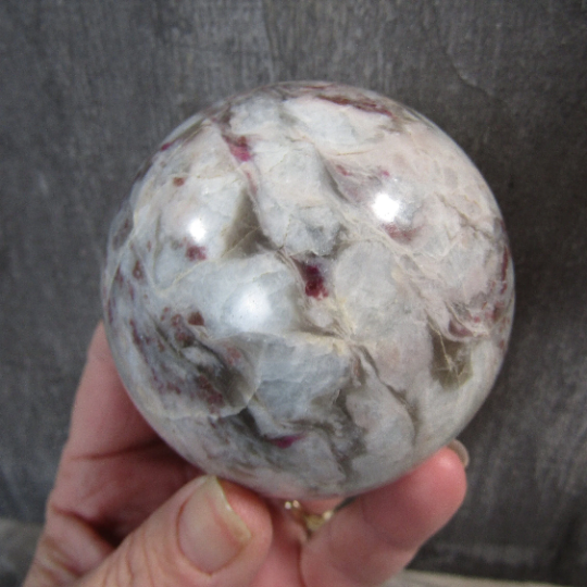 Pink Tourmaline In Quartz Sphere Large Display Size