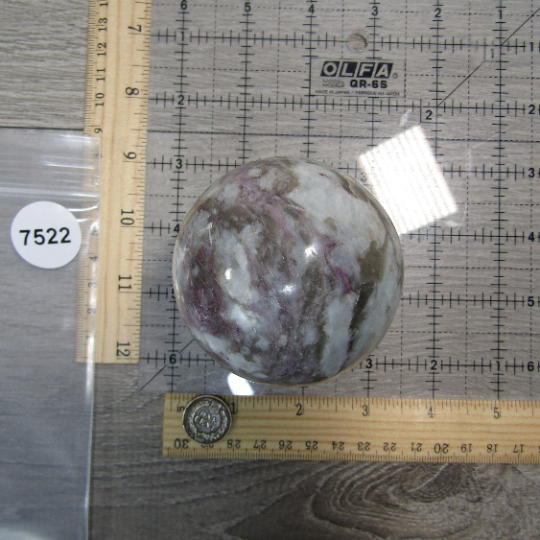 Pink Tourmaline In Quartz Sphere Large Display Size