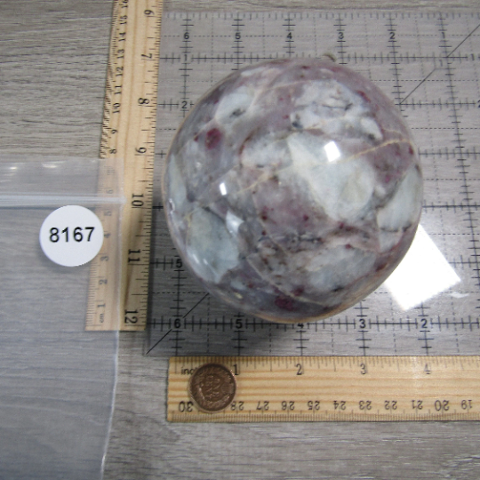 Pink Tourmaline In Quartz Sphere Large Display Size