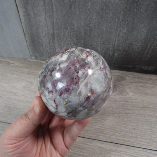 Pink Tourmaline In Quartz Sphere Large Display Size