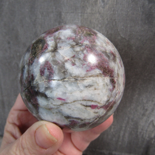 Pink Tourmaline In Quartz Sphere Large Display Size