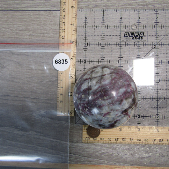 Pink Tourmaline In Quartz Sphere Large Display Size