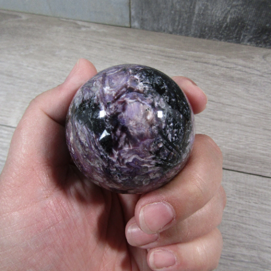 Russian Charoite Sphere Wholesale – Unique Purple Crystal Display