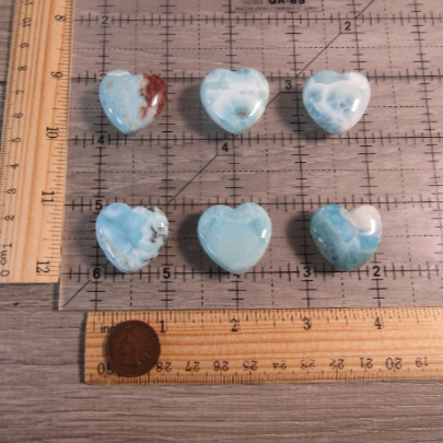 Wholesale Dominican larimar heart stones