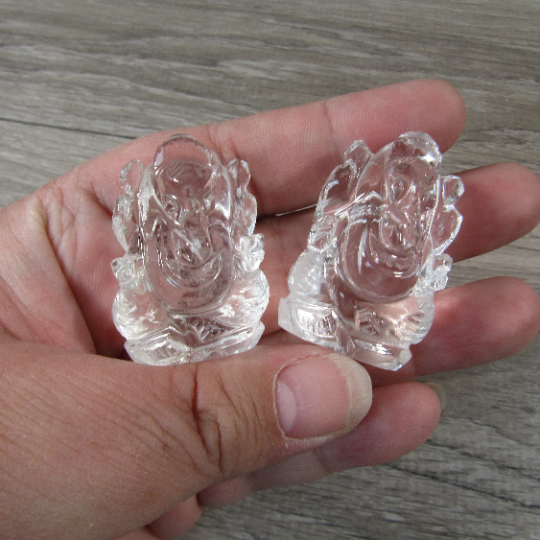 Gemstone Clear Quartz Figurine Ganesha