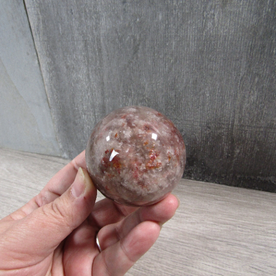 Hematoid Quartz Sphere Large Display Size