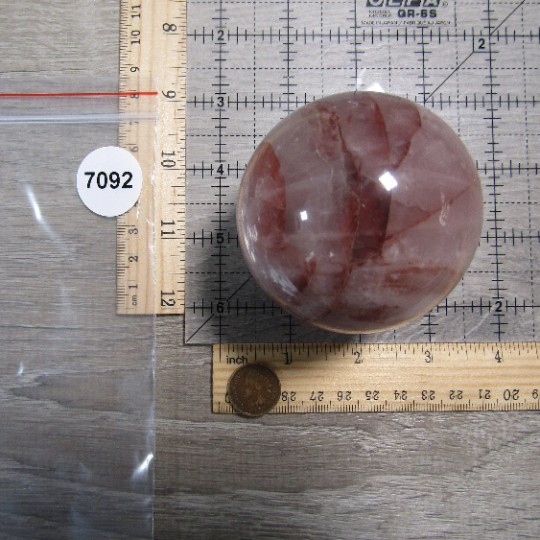 Hematoid Quartz Sphere Large Display Size