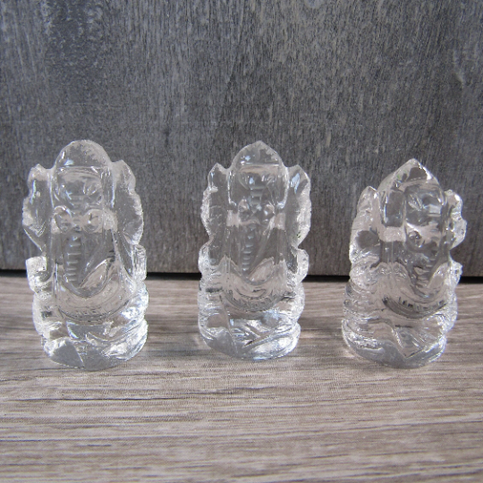 Gemstone Clear Quartz Figurine Ganesha