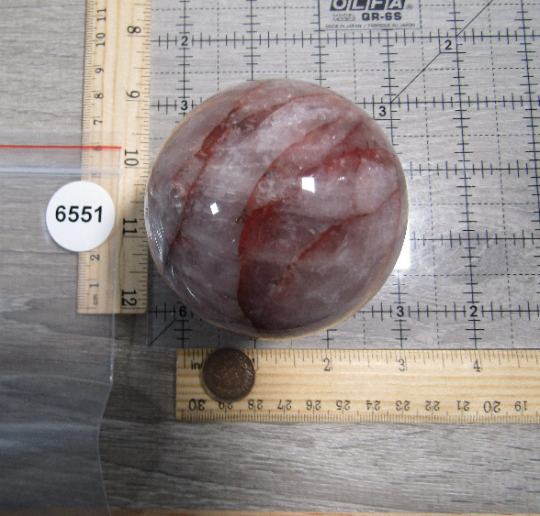 Hematoid Quartz Sphere Large Display Size