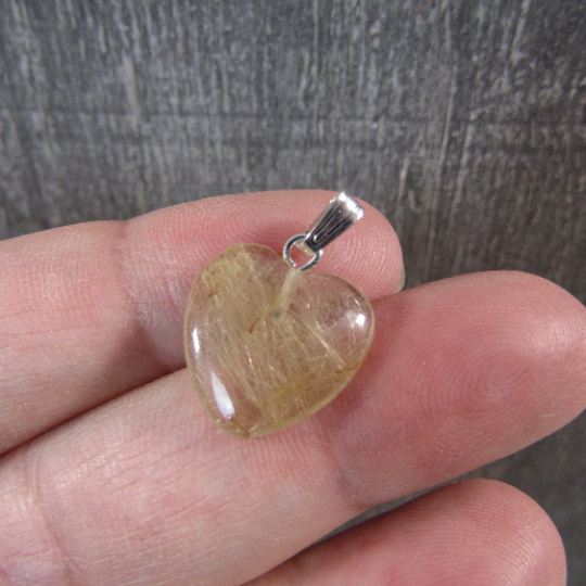 small rutilated quartz heart pendant wholesale