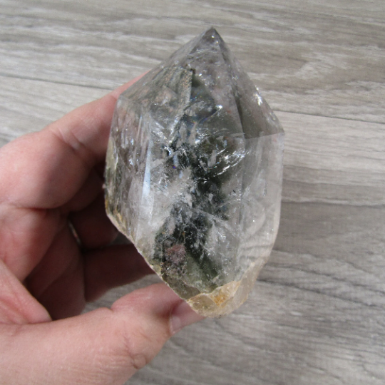 Chlorite Garden Quartz Point crystal for spiritual cleansing and gridding