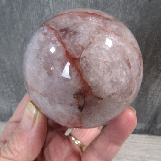 Hematoid Quartz Sphere Large Display Size