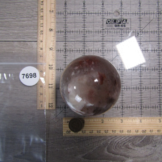 Hematoid Quartz Sphere Large Display Size