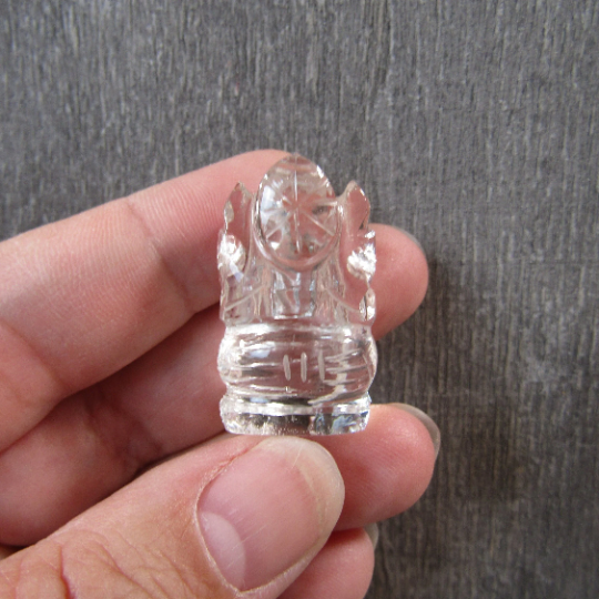 Gemstone Clear Quartz Figurine Ganesha