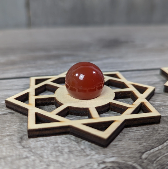 Wood Sphere Stand