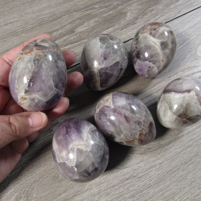 Amethyst healing crystals eggs assortment wholesale