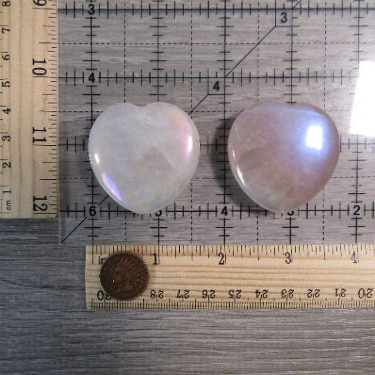 Angel Aura Rose Quartz About 1.5 inch Heart Bead