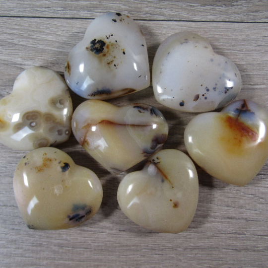 dendritic agate earthy hearts