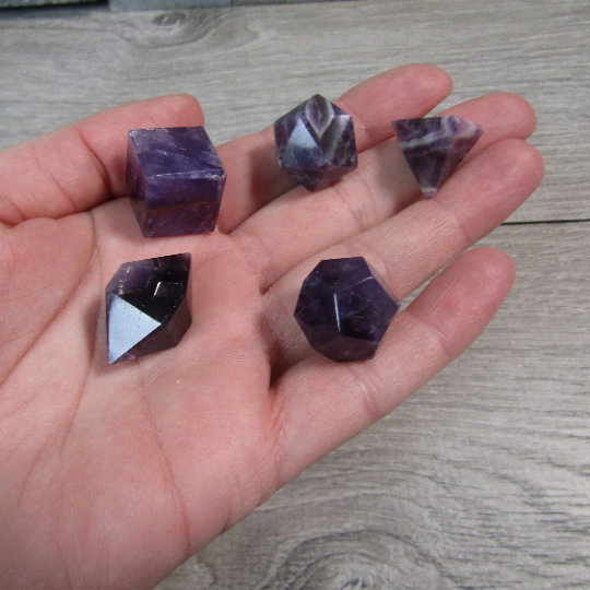 Gemstone Ancient Geometry Box Set of Platonic Solids