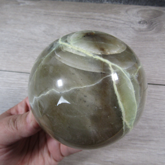 Decorative large moonstone garnierite sphere