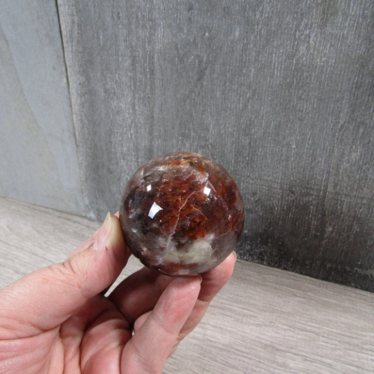 Hematoid Quartz Sphere Large Display Size