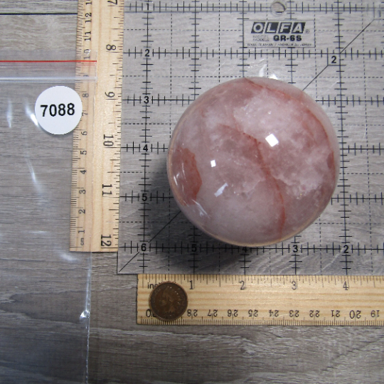 Hematoid Quartz Sphere Large Display Size