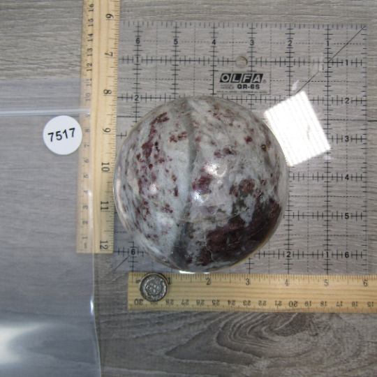 Pink Tourmaline In Quartz Sphere Large Display Size