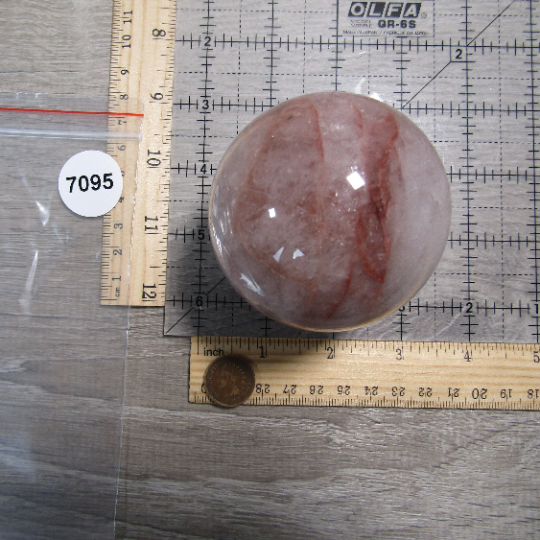 Hematoid Quartz Sphere Large Display Size