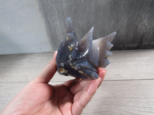 Gemstone Dragon Skull Druzy Agate