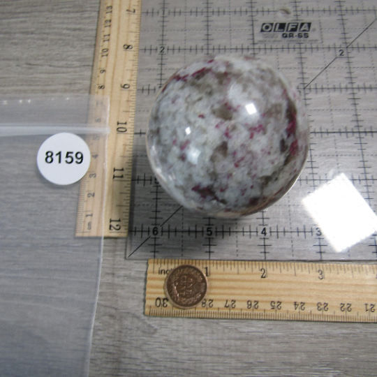 Pink Tourmaline In Quartz Sphere Large Display Size