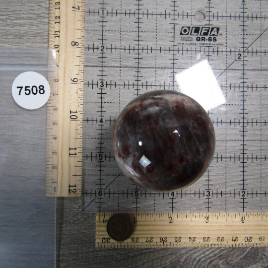 Hematoid Quartz Sphere Large Display Size