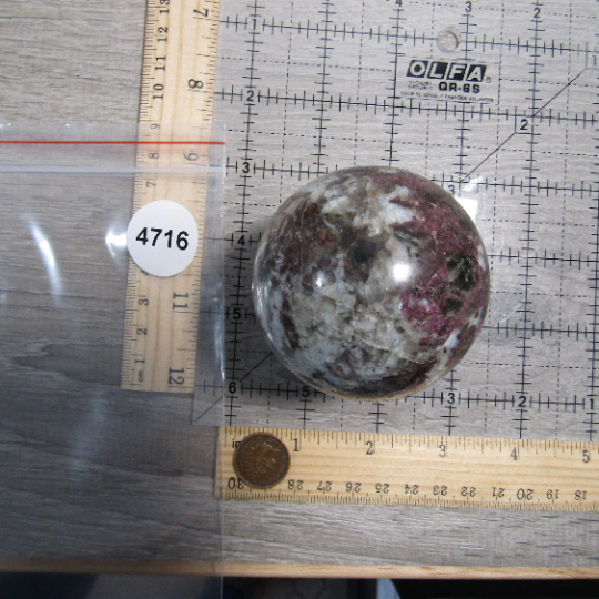 Pink Tourmaline In Quartz Sphere Large Display Size