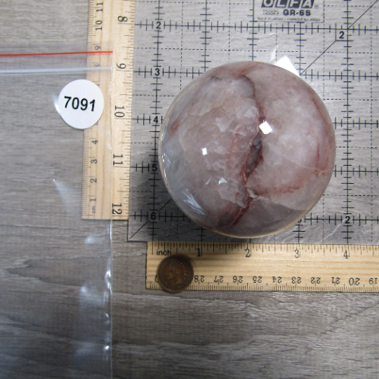 Hematoid Quartz Sphere Large Display Size