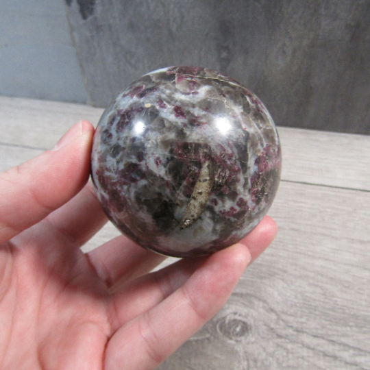 Pink Tourmaline In Quartz Sphere Large Display Size