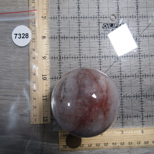 Hematoid Quartz Sphere Large Display Size