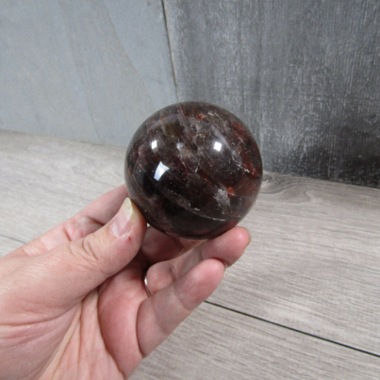 Hematoid Quartz Sphere Large Display Size