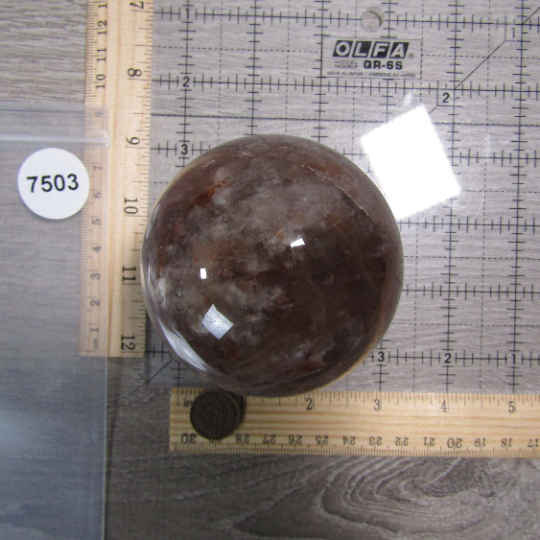 Hematoid Quartz Sphere Large Display Size