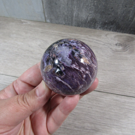 Charoite Sphere Display Size