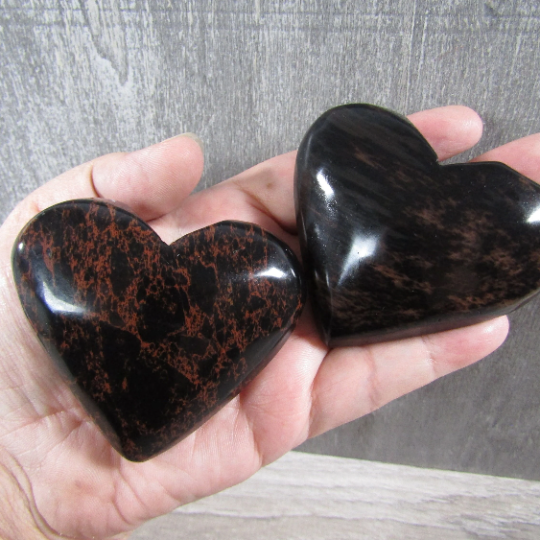 mahogany obsidian hearts large