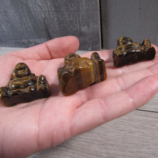 Gemstone Small Figurine Happy Buddha