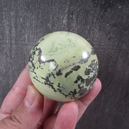 Peruvian Serpentine with Magnetite Sphere Large Display Size