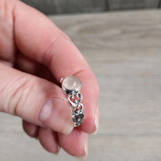 Sterling Silver Heart Ring With Gemstone