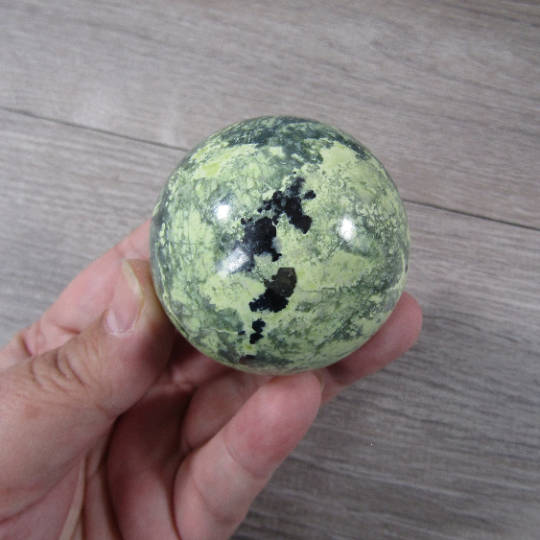 Peruvian Serpentine with Magnetite Sphere Large Display Size