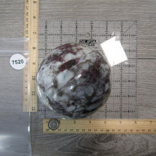 Pink Tourmaline In Quartz Sphere Large Display Size