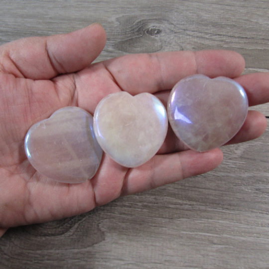 Angel Aura Rose Quartz About 1.5 inch Heart Bead